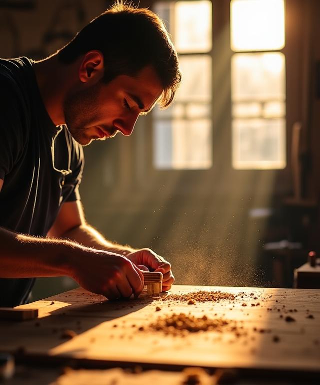 Artigiano al lavoro nel laboratorio di Via Michele di Lando