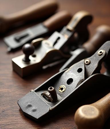 Dettaglio di pialle e scalpelli d'epoca